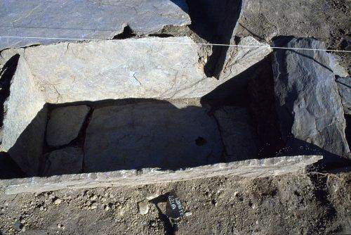曲冰第一次發掘出土的石板棺
