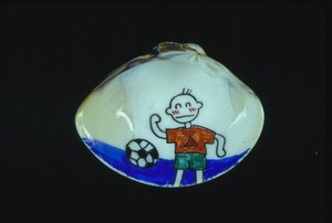 貝殼彩繪的少林足球